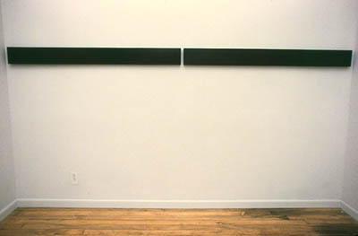 Boundary Conditions. 1998. Black Vatican Stone. Two units, 6” x 60” x 1 5/8” each.