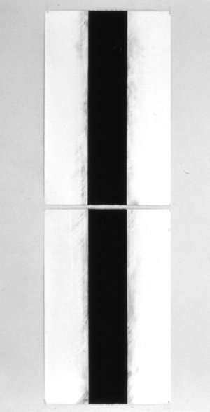 0,9999. 1988. Charcoal on paper. Two units, 26”x40” each.